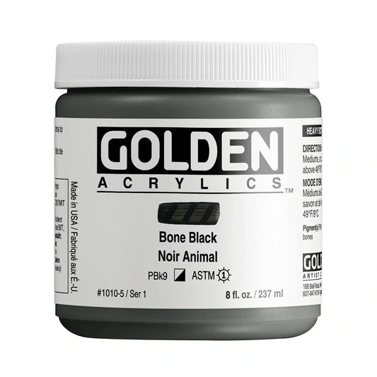 Golden Heavy Body Acrylic 237ml Series 1 Bone Black