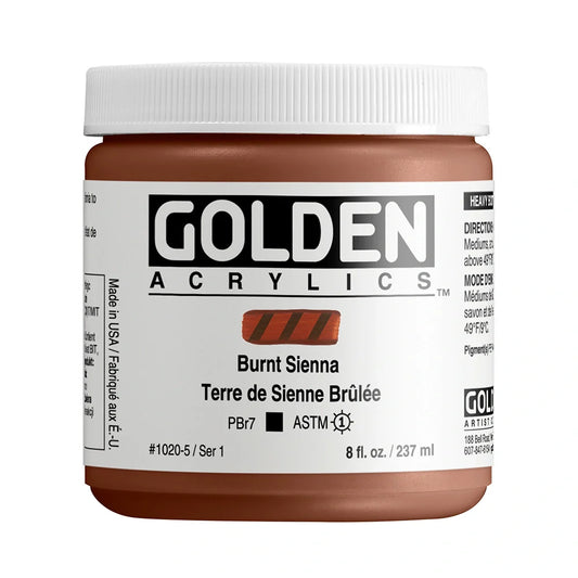 Golden Heavy Body Acrylic 237ml Series 1 Burnt Sienna