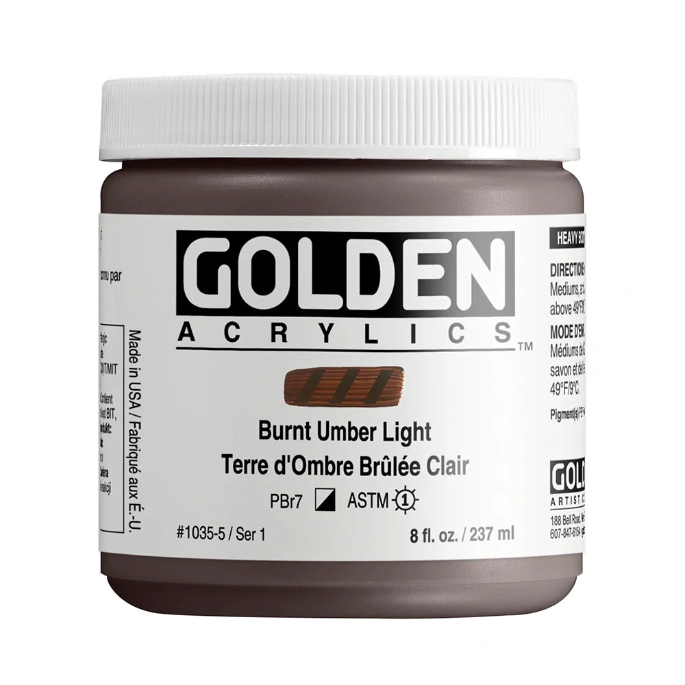 Golden Heavy Body Acrylic 237ml Series 1 Burnt Umber Light