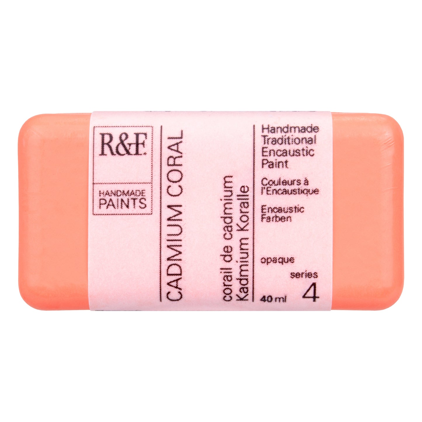 R&F Encaustic Wax Paint 40ml Cadmium Coral