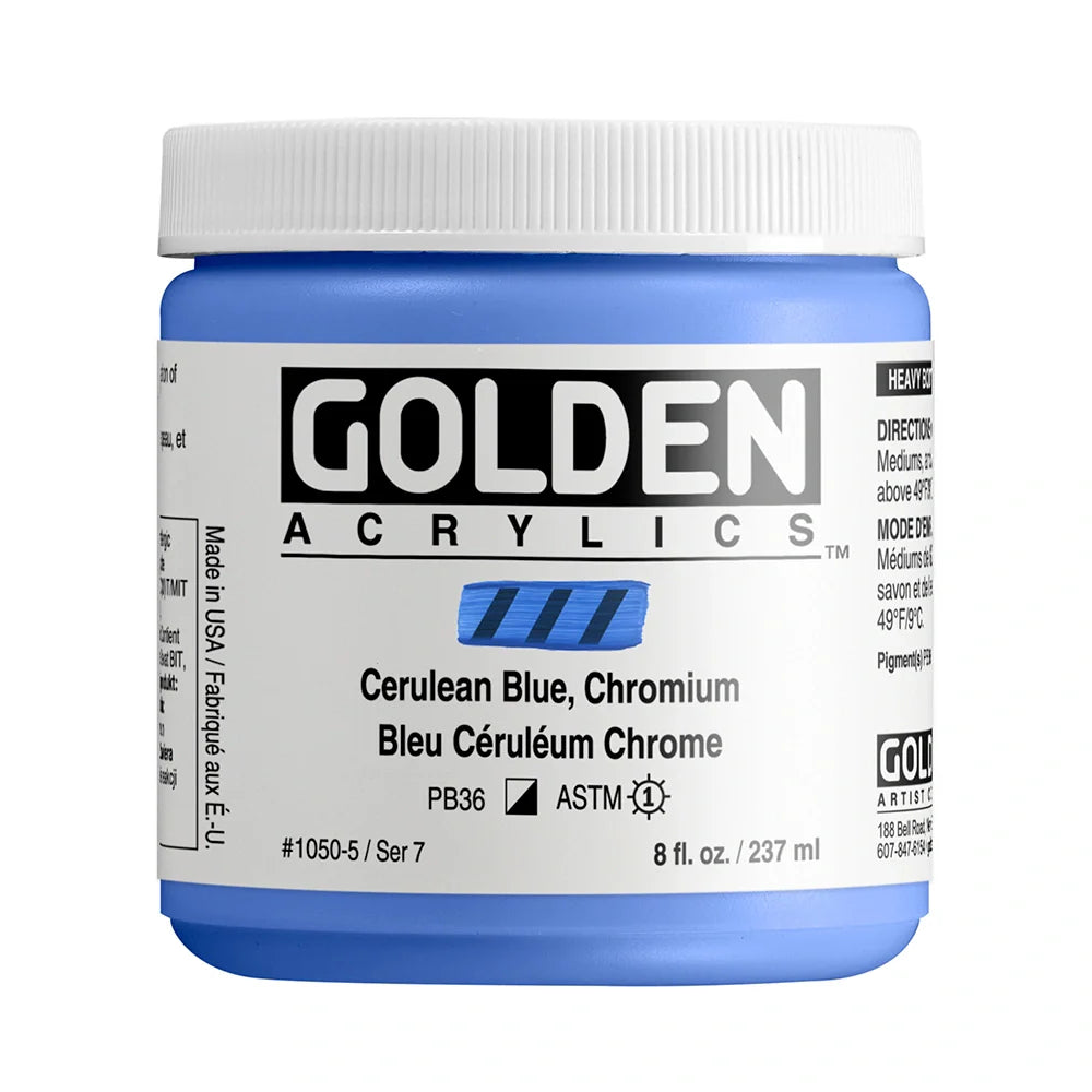 Golden Heavy Body Acrylic 237ml Series 7 Cerulean Blue Chromium