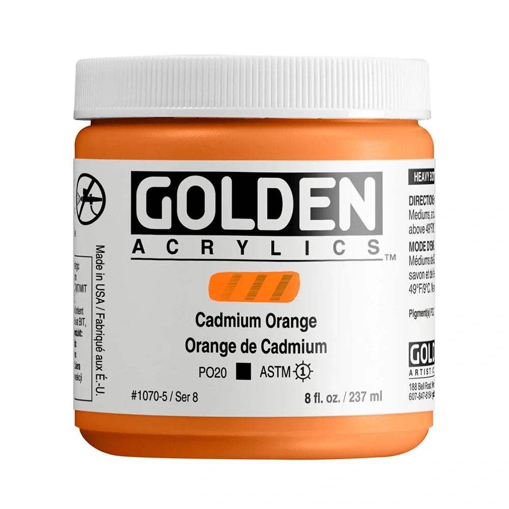 Golden Heavy Body Acrylic 237ml Series 8 Cadmium Orange