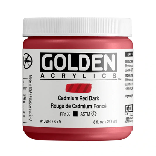 Golden Heavy Body Acrylic 237ml Series 9 Cadmium Red Dark