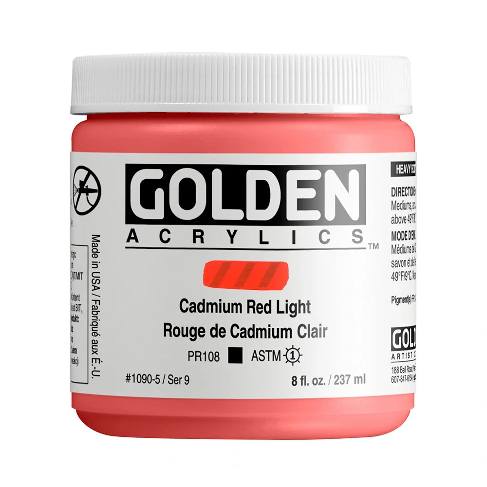 Golden Heavy Body Acrylic 237ml Series 9 Cadmium Red Light