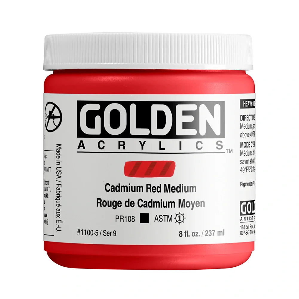 Golden Heavy Body Acrylic 237ml Series 9 Cadmium Red Medium