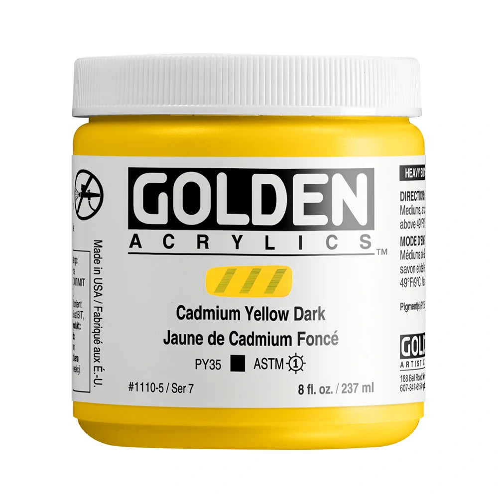 Golden Heavy Body Acrylic 237ml Series 7 Cadmium Yellow Dark