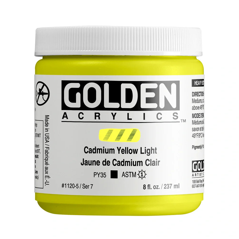 Golden Heavy Body Acrylic 237ml Series 7 Cadmium Yellow Light