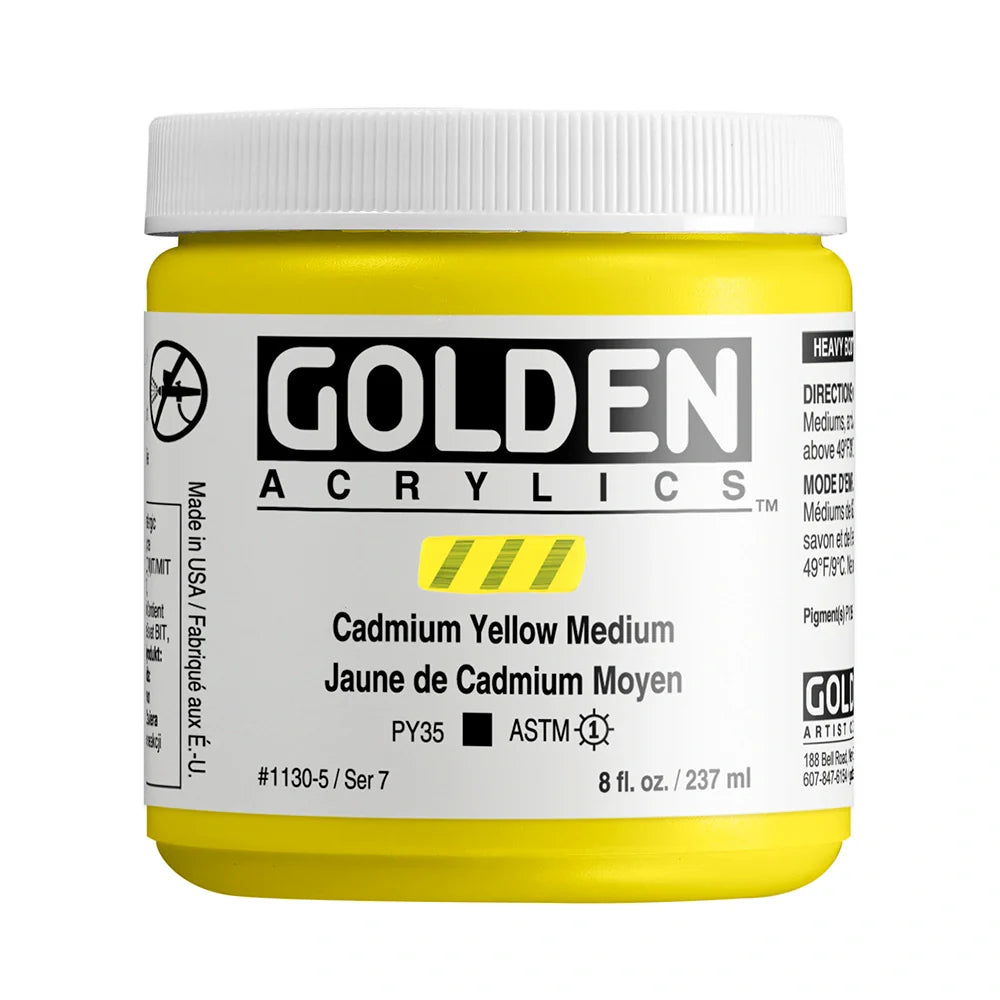 Golden Heavy Body Acrylic 237ml Series 7 Cadmium Yellow Medium