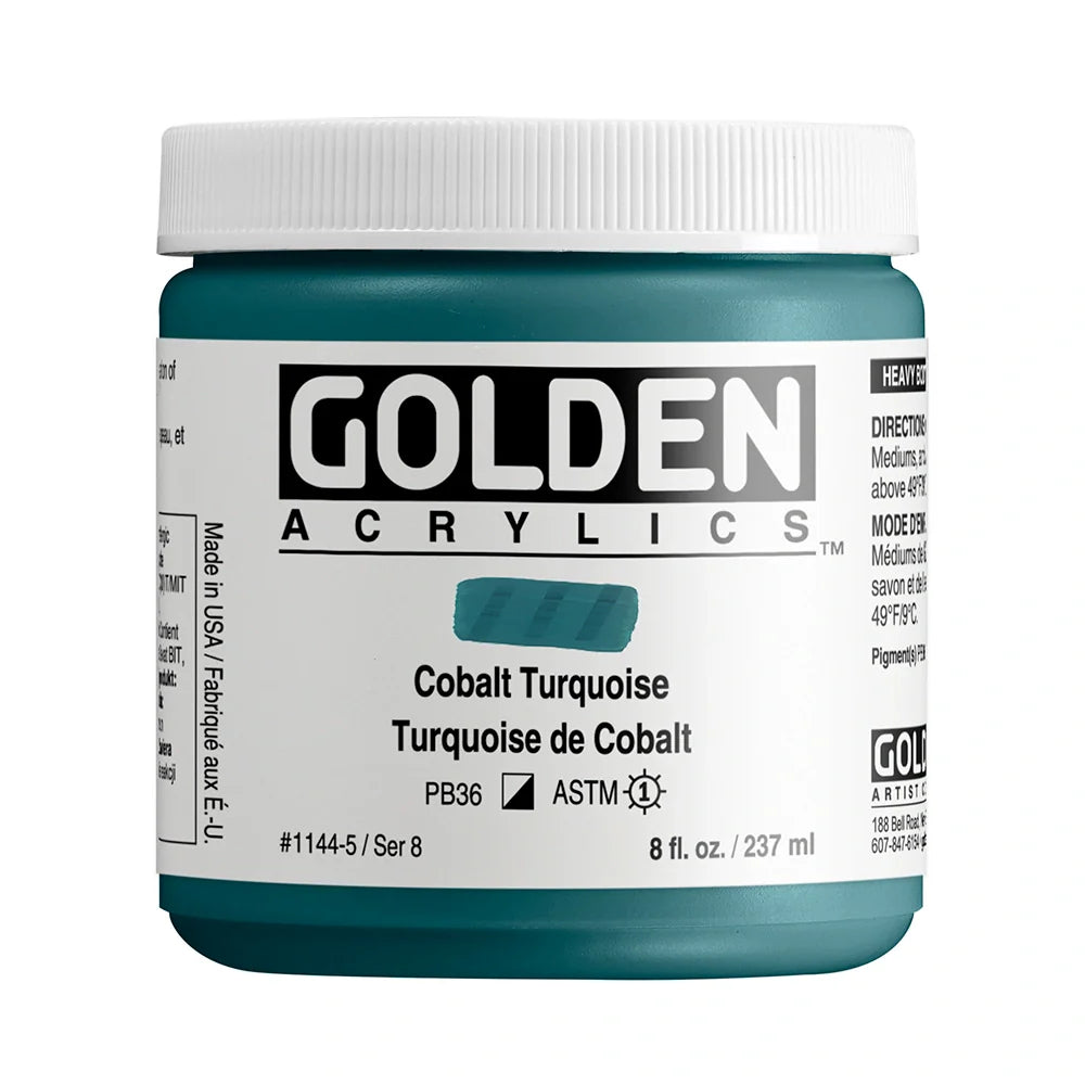 Golden Heavy Body Acrylic 237ml Series 8 Cobalt Turquoise