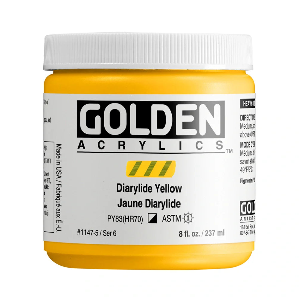 Golden Heavy Body Acrylic 237ml Series 6 Diarylide Yellow