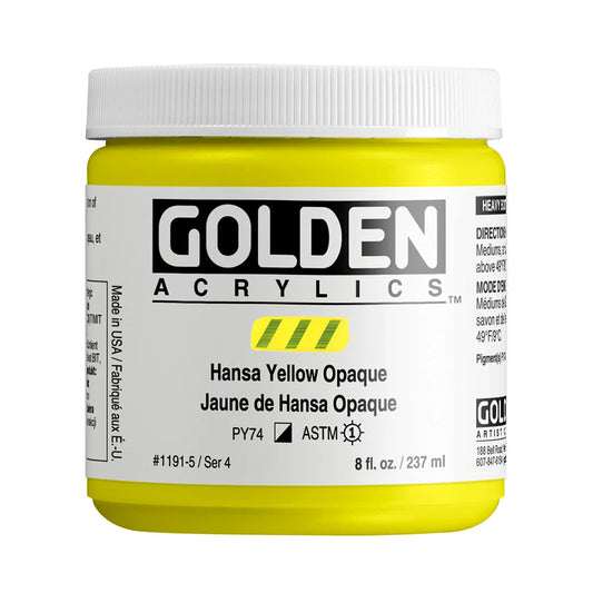 Golden Heavy Body Acrylic 237ml Series 4 Hansa Yellow Opaque