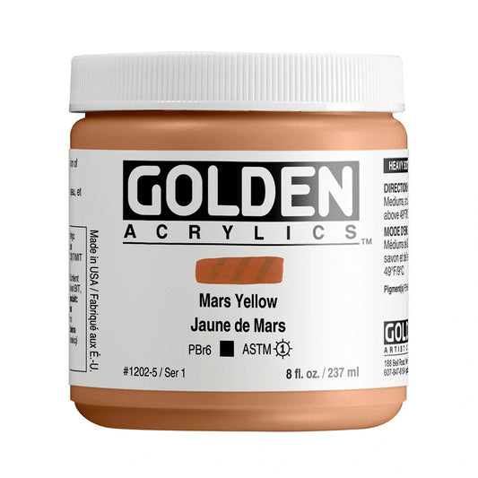 Golden Heavy Body Acrylic 237ml Series 1 Mars Yellow