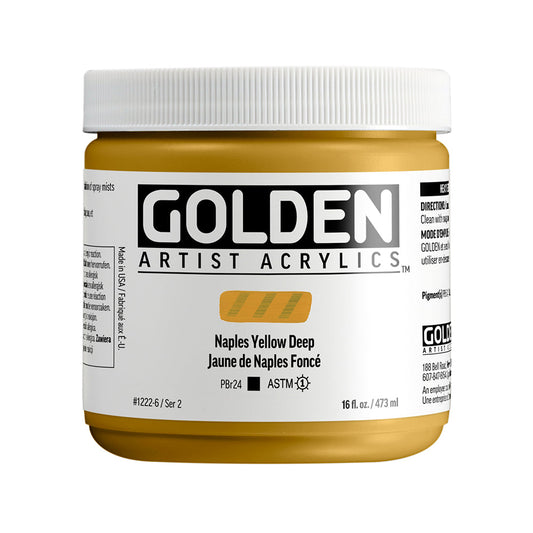 Golden Heavy Body Acrylic 473ml Series 2 Naples Yellow Deep