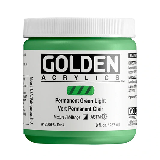 Golden Heavy Body Acrylic 237ml Series 4 Permanent Green Light