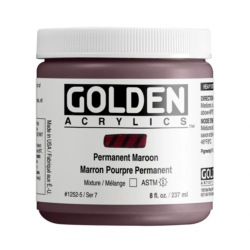 Golden Heavy Body Acrylic 237ml Series 7 Permanent Maroon