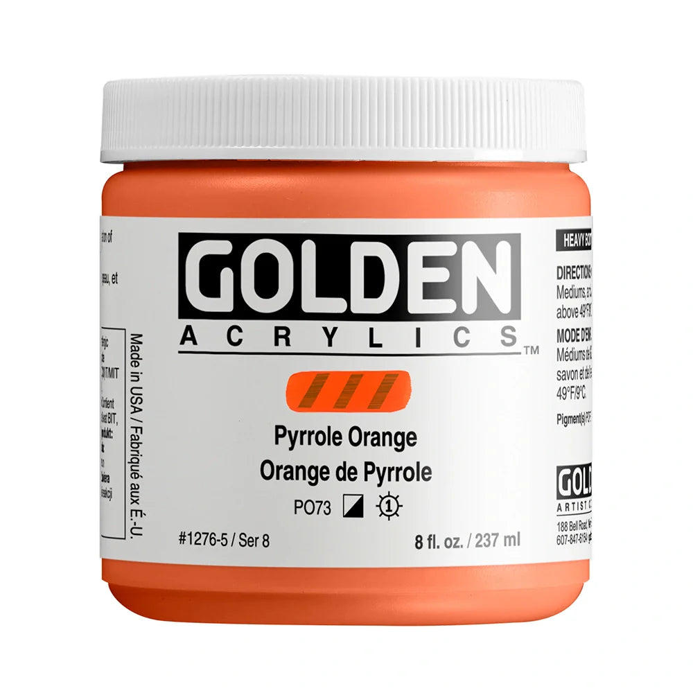 Golden Heavy Body Acrylic 237ml Series 8 Pyrrole Orange