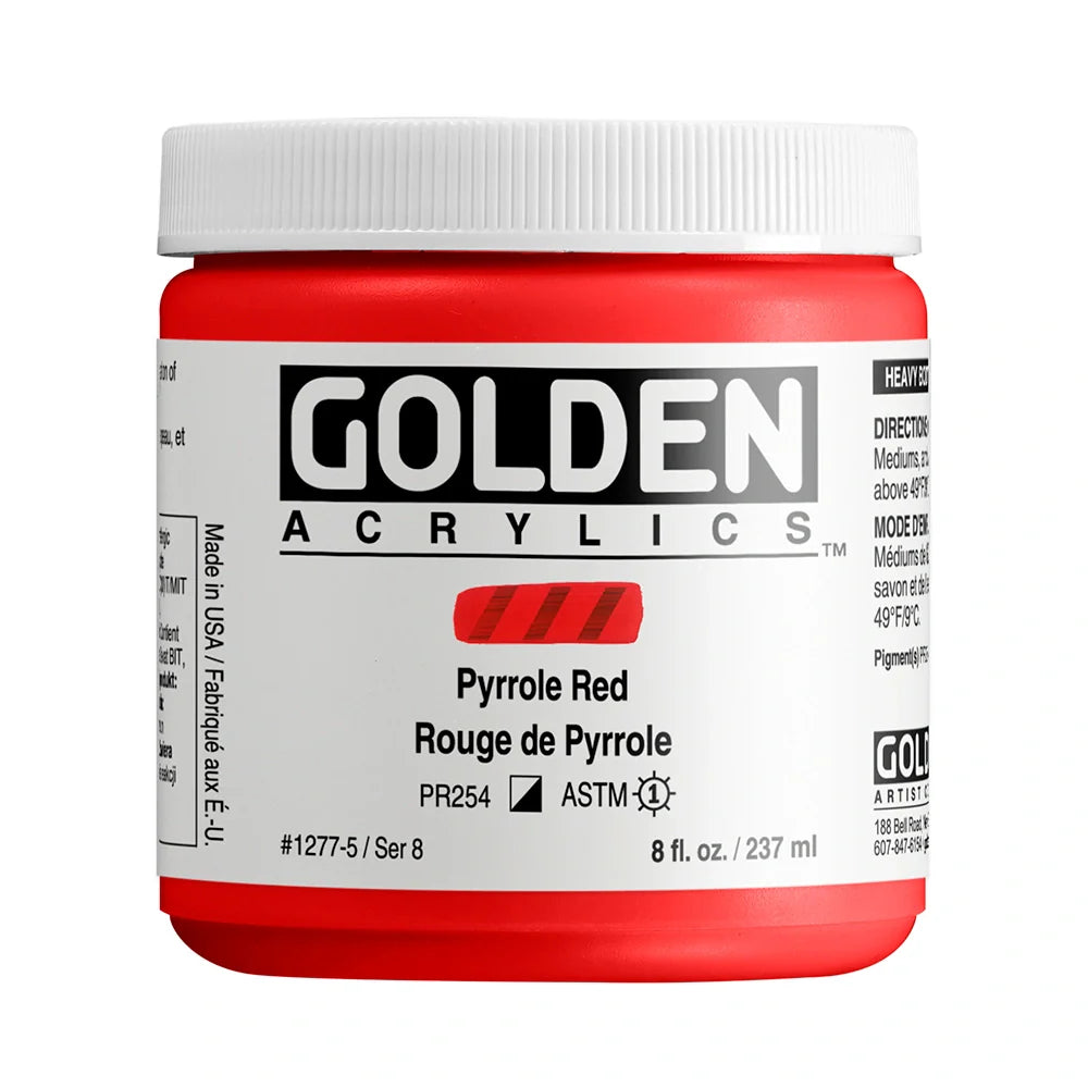 Golden Heavy Body Acrylic 237ml Series 8 Pyrrole Red