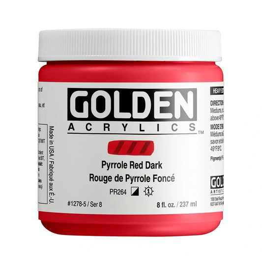 Golden Heavy Body Acrylic 237ml Series 8 Pyrrole Red Dark