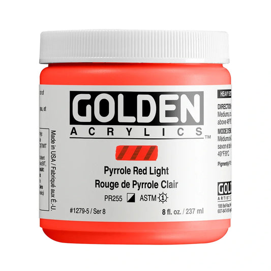 Golden Heavy Body Acrylic 237ml Series 8 Pyrrole Red Light