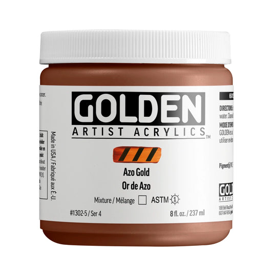 Golden Heavy Body Acrylic 237ml Series 4 Azo Gold