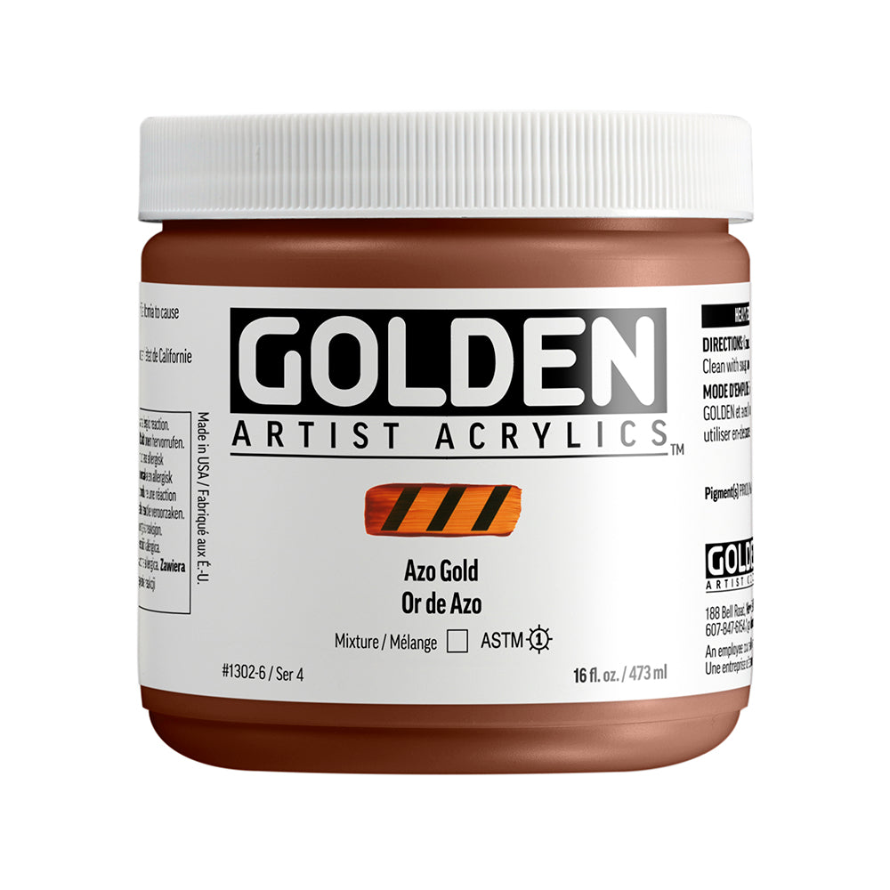 Golden Heavy Body Acrylic 473ml Series 4 Azo Gold