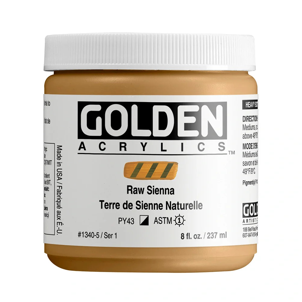 Golden Heavy Body Acrylic 237ml Series 1 Raw Sienna