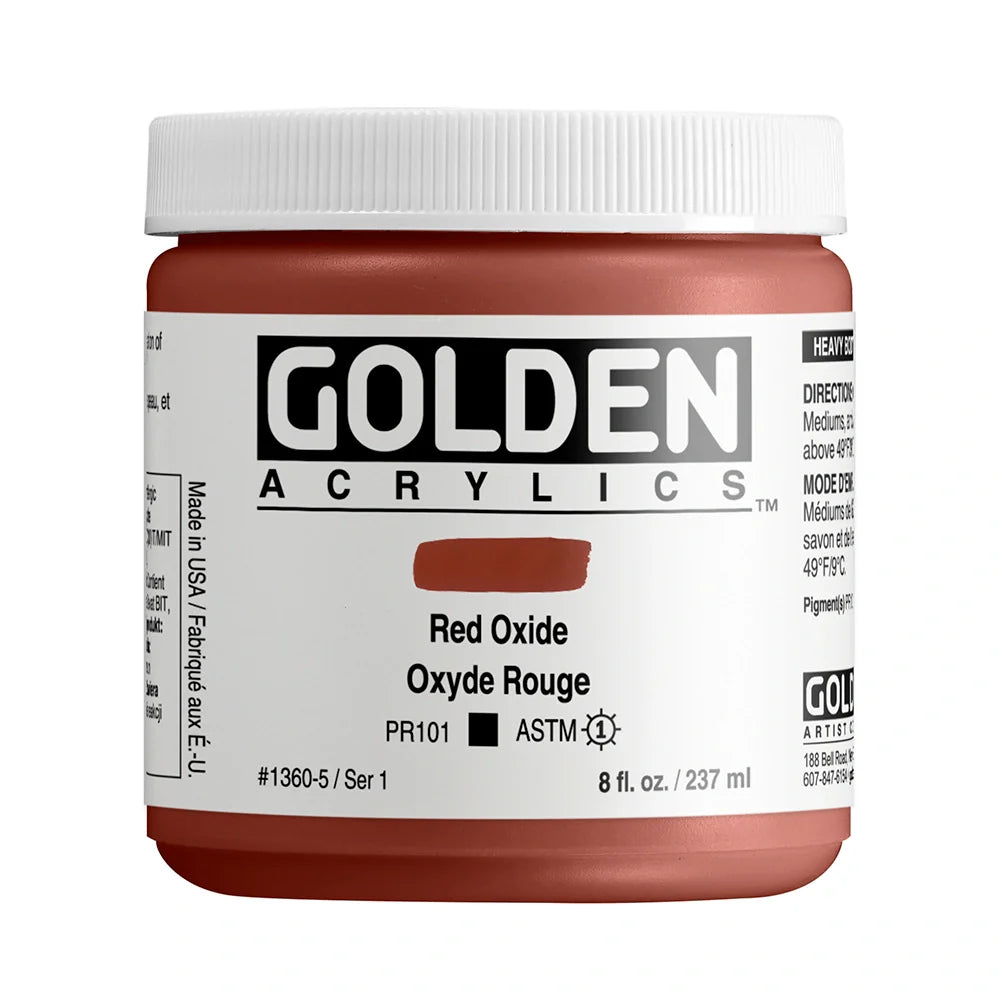 Golden Heavy Body Acrylic 237ml Series 1 Red Oxide