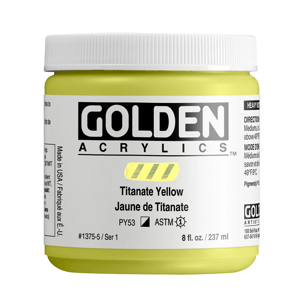 Golden Heavy Body Acrylic 237ml Series 1 Titanate Yellow