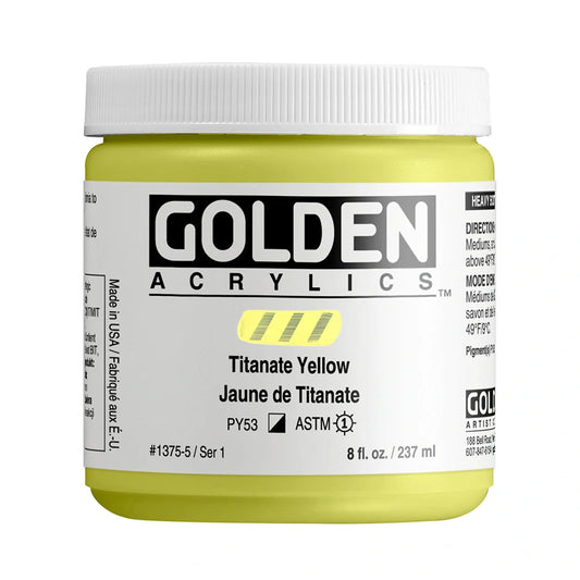 Golden Heavy Body Acrylic 237ml Series 1 Titanate Yellow