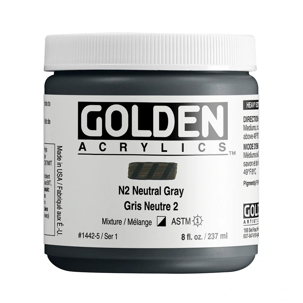 Golden Heavy Body Acrylic 237ml Series 1 N2 Neutral Gray