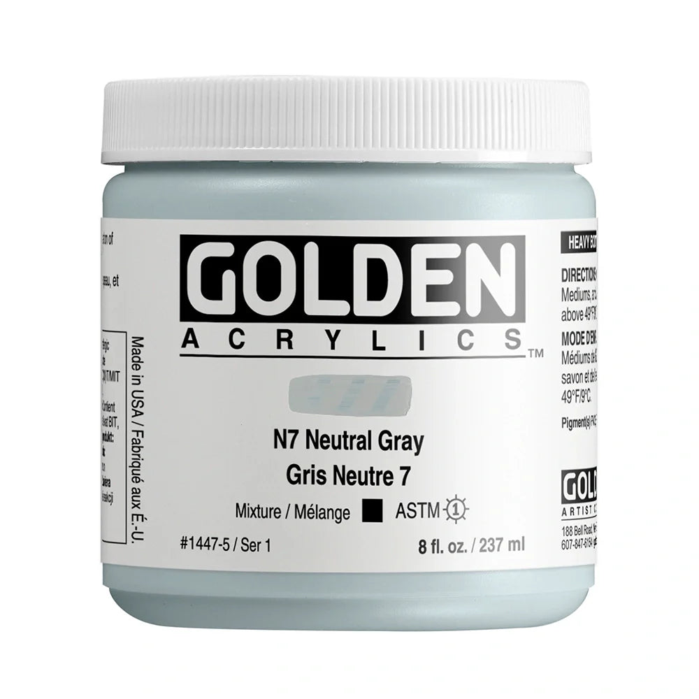 Golden Heavy Body Acrylic 237ml Series 1 N7 Neutral Gray