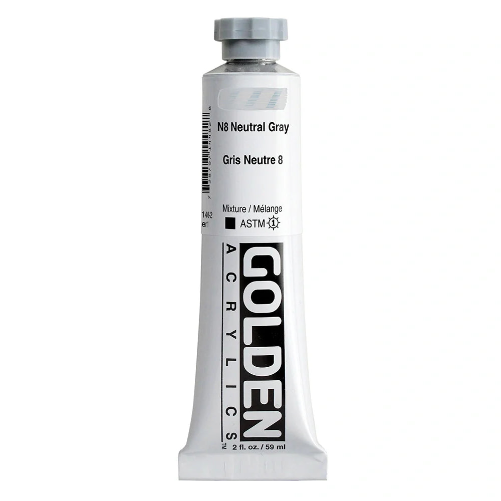 Golden Heavy Body Acrylic 59ml Series 1 N8 Neutral Gray