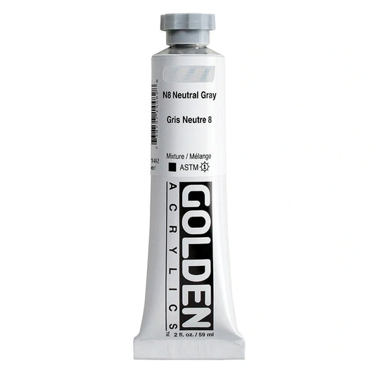 Golden Heavy Body Acrylic 59ml Series 1 N8 Neutral Gray