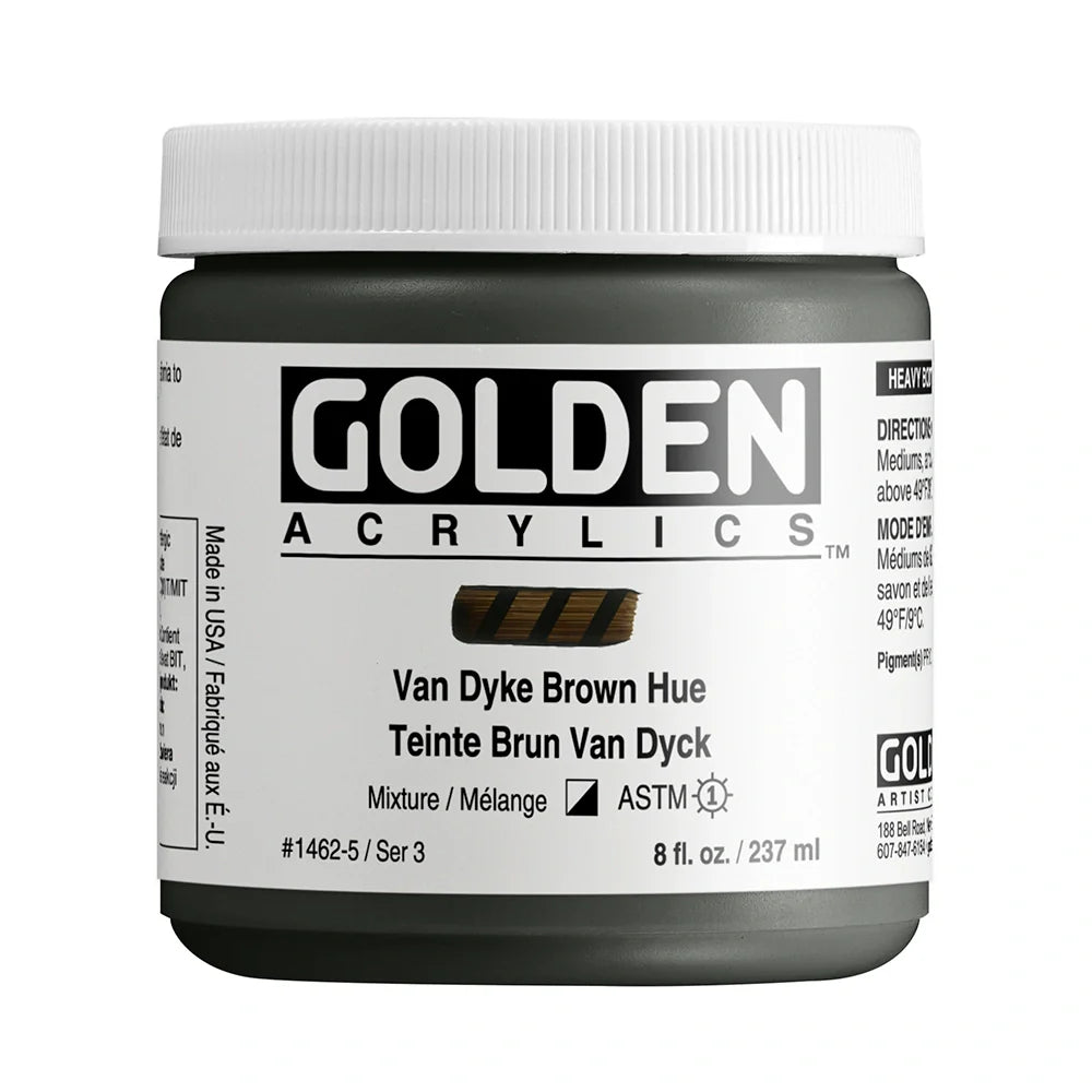 Golden Heavy Body Acrylic 237ml Series 3 Van Dyke Brown Hue