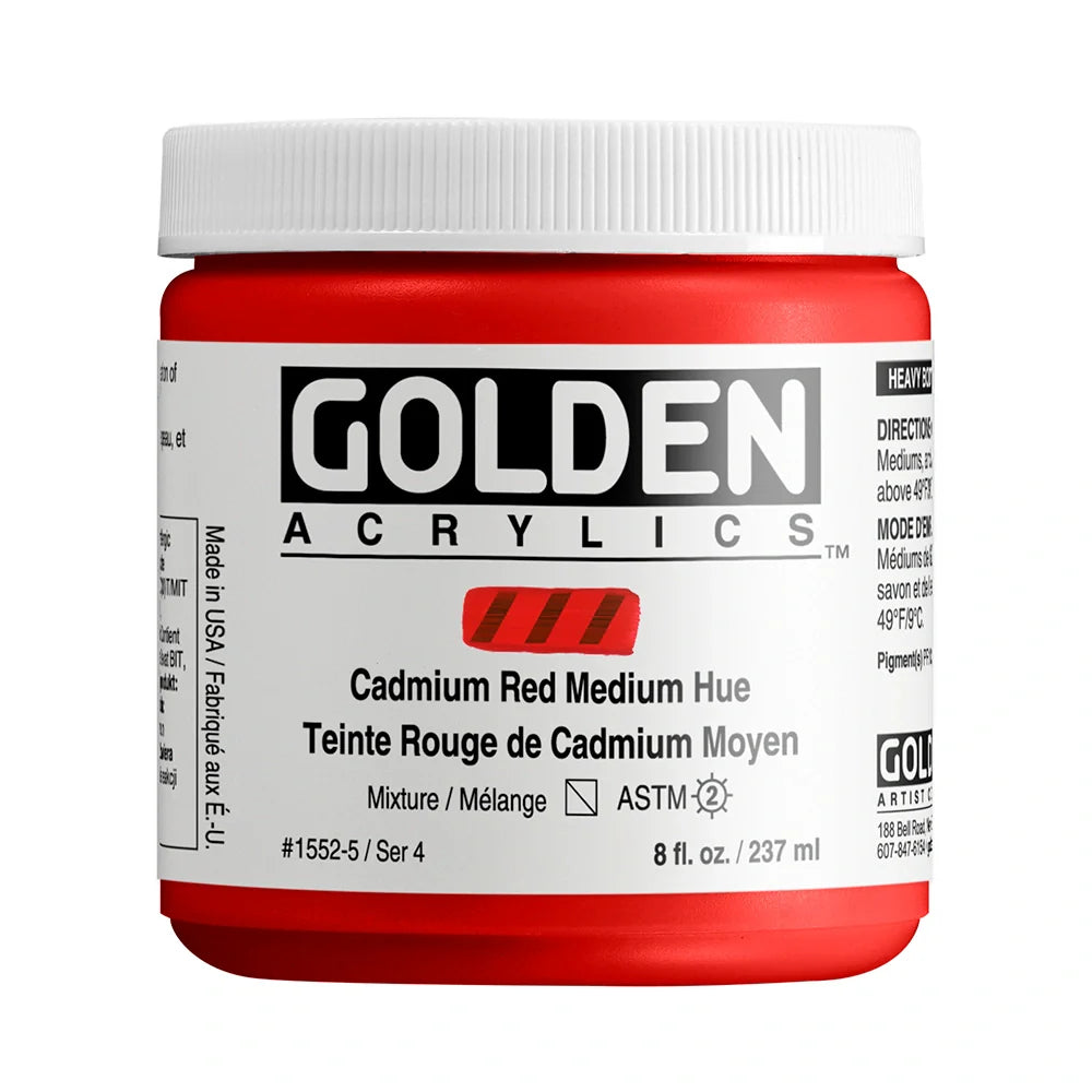 Golden Heavy Body Acrylic 237ml Series 4 Cadmium Red Medium Hue