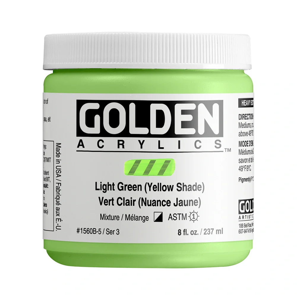 Golden Heavy Body Acrylic 237ml Series 3 Light Green (Yellow Shade)