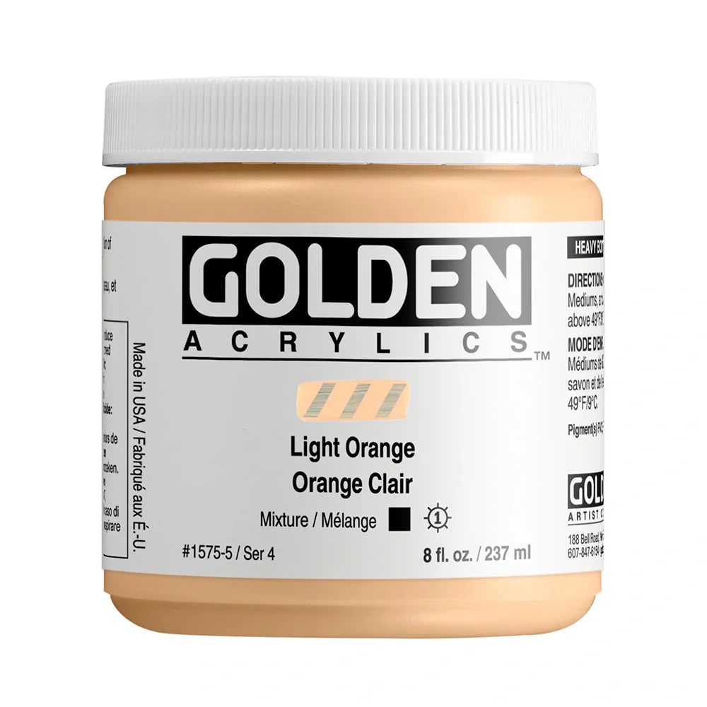 Golden Heavy Body Acrylic 237ml Series 4 Light Orange