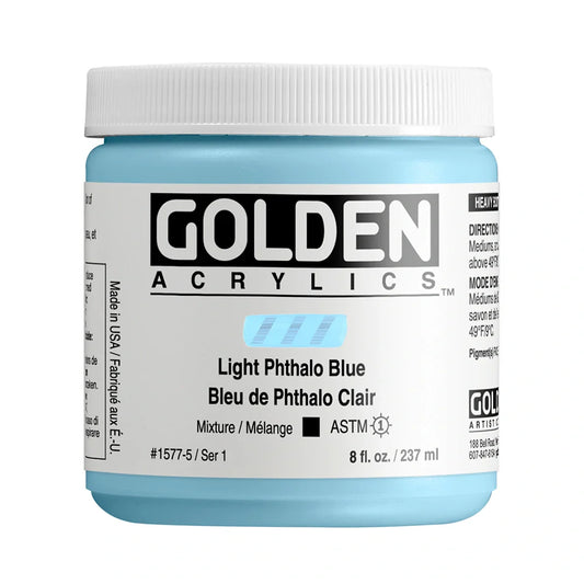 Golden Heavy Body Acrylic 237ml Series 1 Light Phthalo Blue