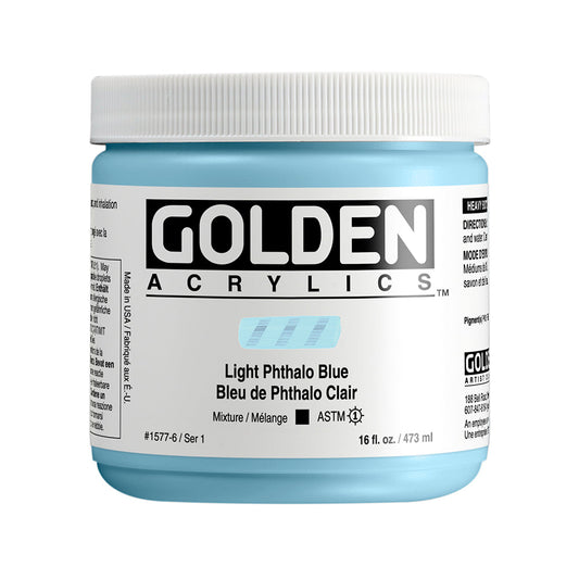 Golden Heavy Body Acrylic 473ml Series 4 Light Phthalo Blue