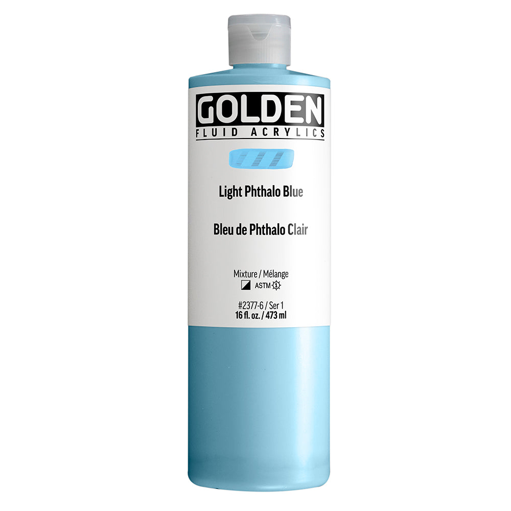 Golden Fluid Acrylic 473ml Series 1 Light Phthalo Blue