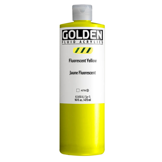 Golden Fluid Acrylic 473ml Series 5 Fluorescent Yellow