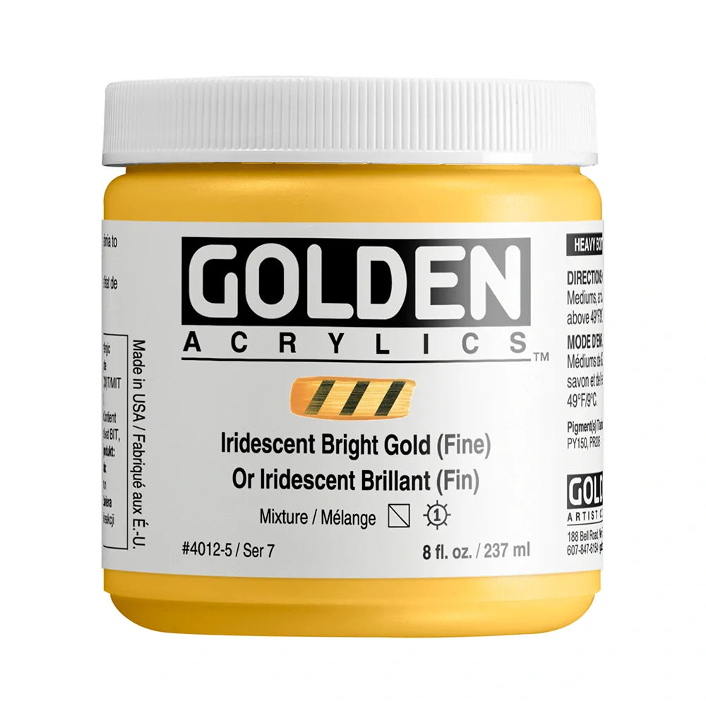 Golden Heavy Body Acrylic 237ml Series 7 Iridescent Bright Gold (Fine)