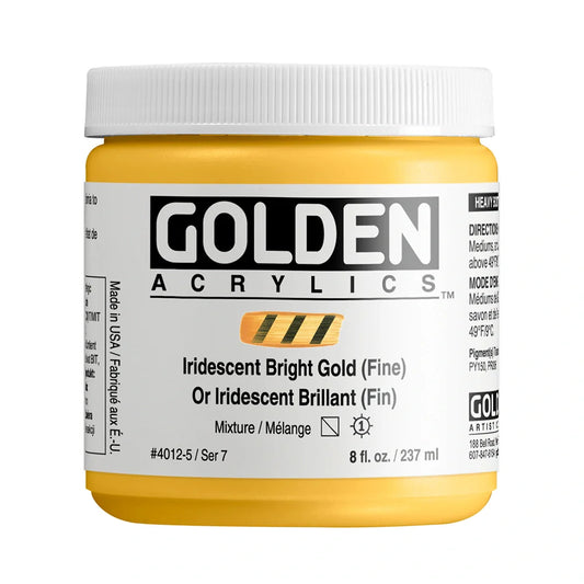 Golden Heavy Body Acrylic 237ml Series 7 Iridescent Bright Gold (Fine)