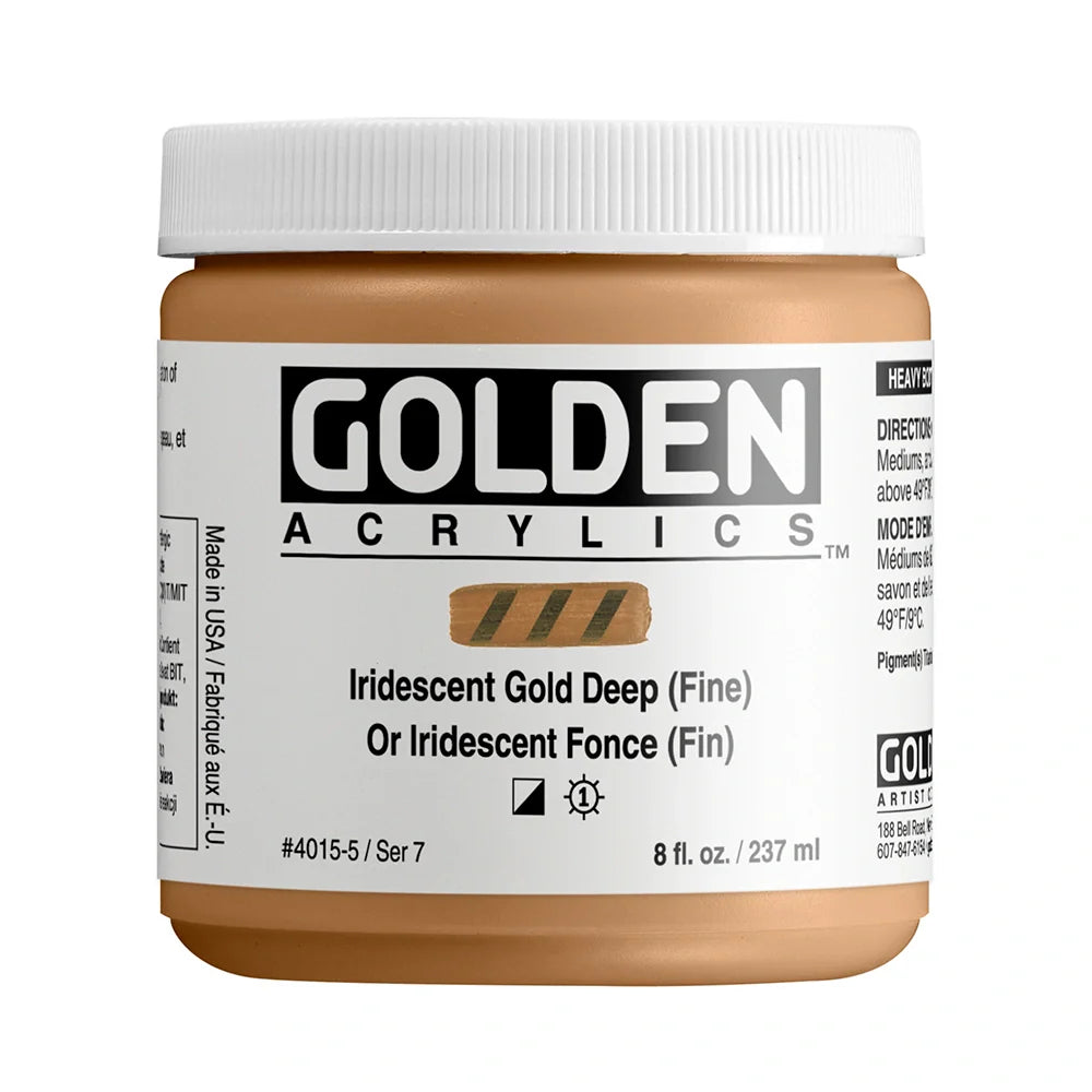 Golden Heavy Body Acrylic 237ml Series 7 Iridescent Gold Deep (Fine)