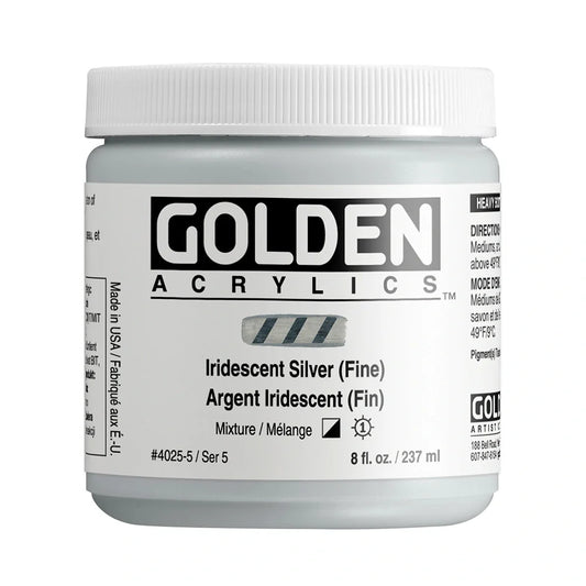 Golden Heavy Body Acrylic 237ml Series 5 Iridescent Silver (Fine)