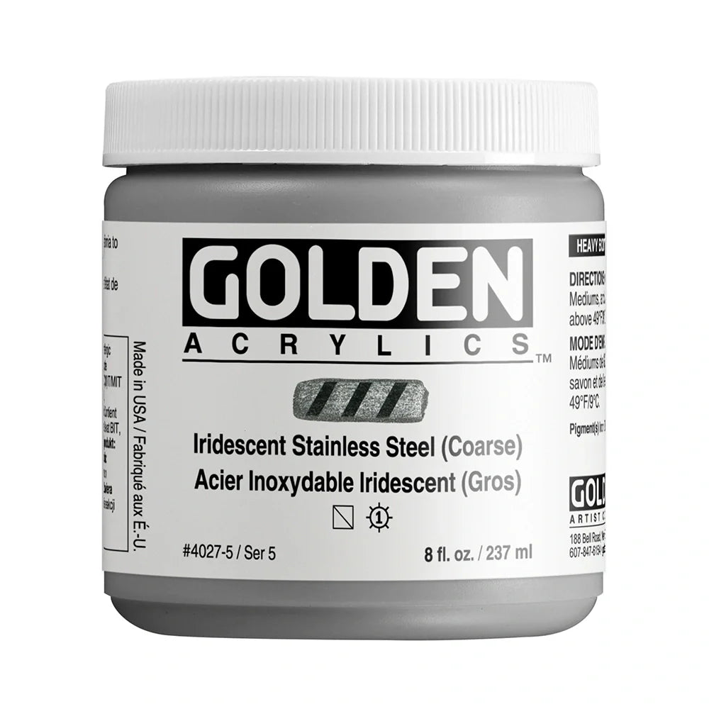 Golden Heavy Body Acrylic 237ml Series 5 Iridescent Stainless Steel (Coarse)