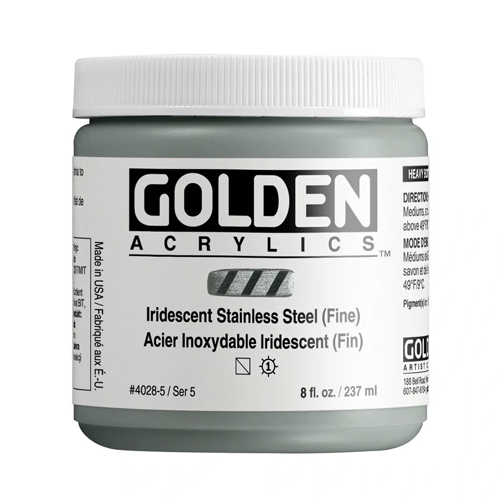 Golden Heavy Body Acrylic 237ml Series 5 Iridescent Stainless Steel (Fine)