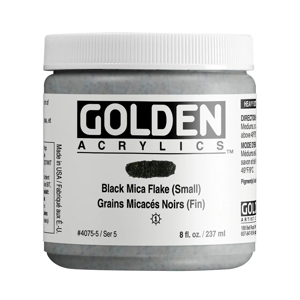 Golden Heavy Body Acrylic 237ml Series 5 Black Mica Flake (Small)