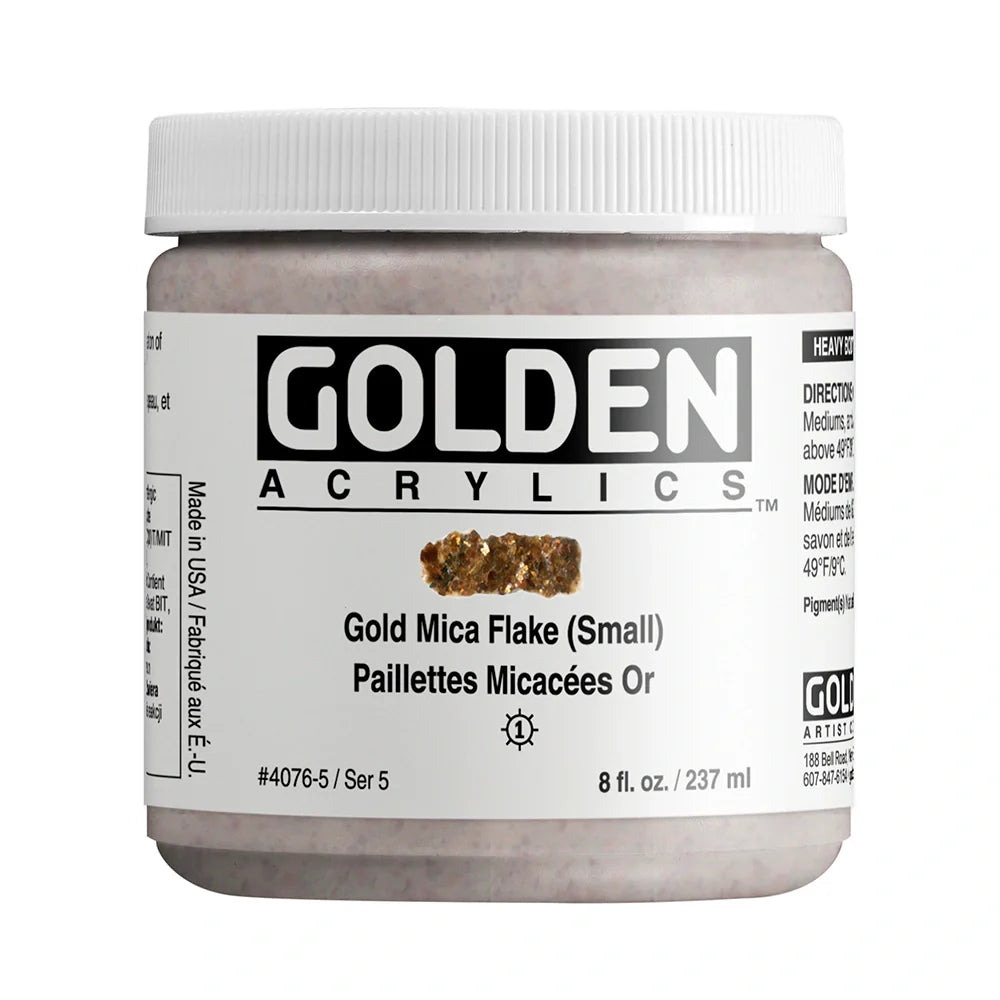 Golden Heavy Body Acrylic 237ml Series 5 Gold Mica Flake (Small)