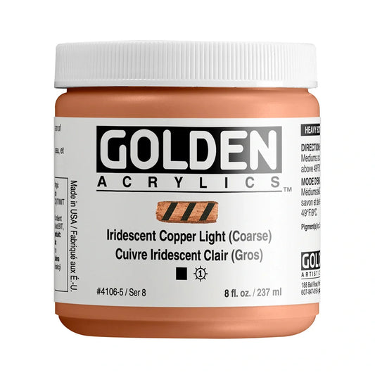 Golden Heavy Body Acrylic 237ml Series 8 Iridescent Copper Light (Coarse)